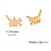 Cazador Cute Cat and Fish Bone Stud Earring Women Small Piercing Earrings Stainless Steel Jewelry Mother Gift 2026 Trend