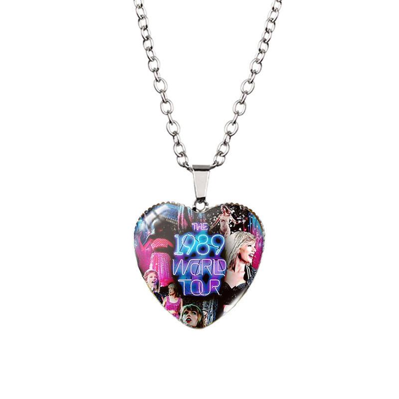 Taylor Swift Inspired Heart Shaped Necklace For Kids Stunning Glass Pendant Stylish Accessory