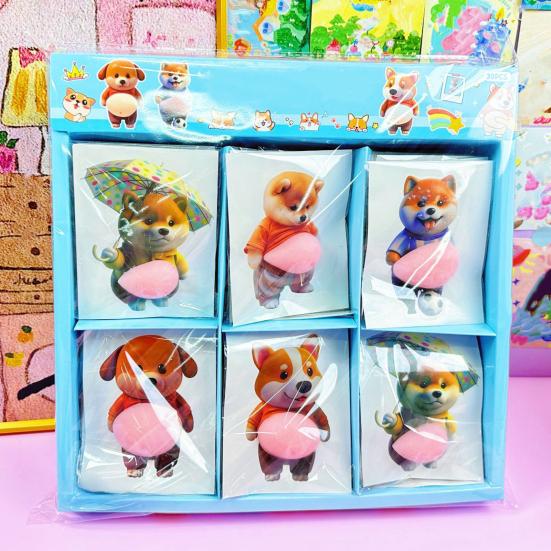 Yousheng 30Pcs 3D Elastic Belly Dog Sticker Anxiety Stress Relief Cartoon Dog Decal with Fat Tummy Pinch Belly Puppy Toy DIY Self-adhesive Animal