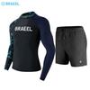 Mens UV Protection Quick-Dry Long Sleeve Rash Guard Set With Pants Surfing Diving Swimming