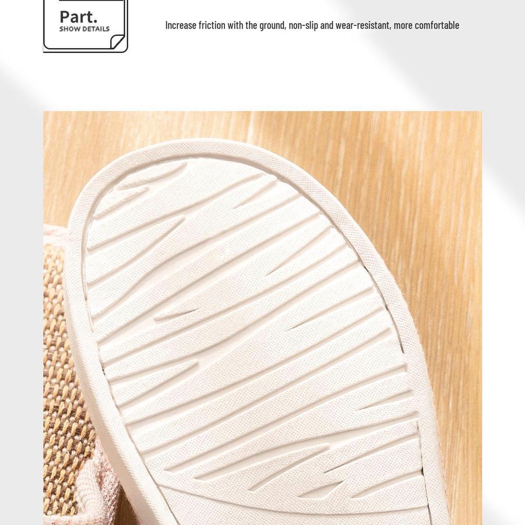 Unisex Baumwolle Leinen Rutschfeste Hausschuhe - Geräuscharm, Schweißabsorbierend für Alle Jahreszeiten