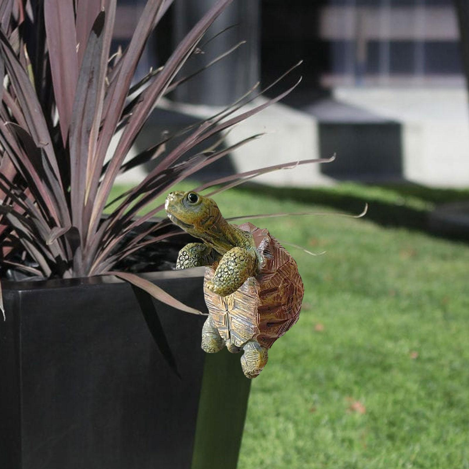 

Tortoise Plant Pot Hanger Decorative Gift Climbing Tortoise Flower Pot Hugger Ornament for Fish Tank Outdoor Garden Yard Patio