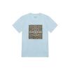 Solid Color Logo Print Short Sleeve T-Shirt Men Tops Blue C8775-UL8