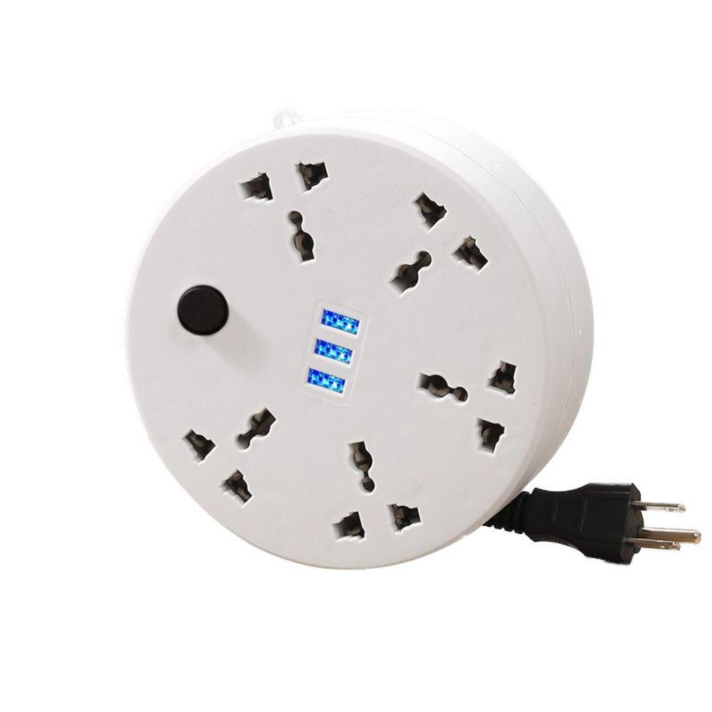 Circular Multi Outlet Power Strip Socket Socket Adapter with Long Cable Travel Essentials
