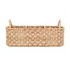 Beige Oval Rattan Utensil Caddy Metal Frame Divided Basket Kitchen Dining Outdoor Storage Condiment Holder Home Organization