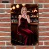 Vintage Metal Poster Woman Wine Bottle Retro Bar Wall Decor 8x12 Inch