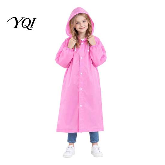 Reusable EVA Rain Gear for Hiking Thick Raincoat Adults Kids, Long Full Body Poncho with Adjustable Rainy Weather Hood, Heavy Duty Outdoor Camping