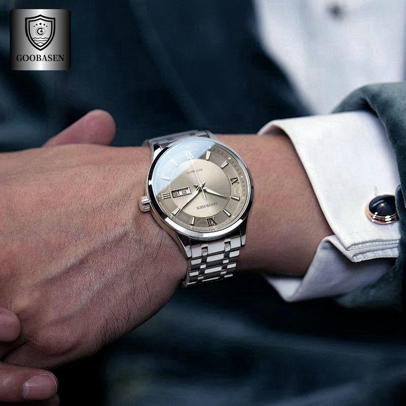 Gu Ba Sen Men's Waterproof Luminous Imitation Mechanical Watch with Calendar