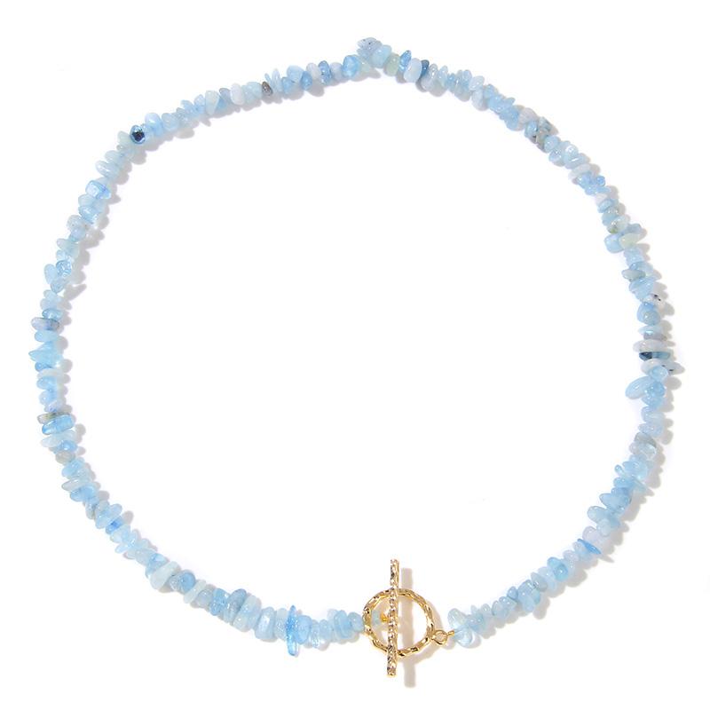 Bohemian Natural Stone Bead Choker Necklace Handmade Irregular Ladies Gemstones Beaded Jewelry Collar Party Friend Gift Femme