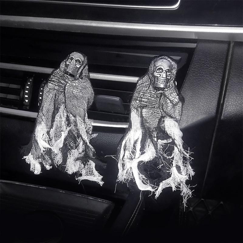 Módní Auto Air Difuzér Aromaterapie Halloween Dekorace lebky Auto Air Vent Outlet Air Osvěžovač Parfém Vůně
