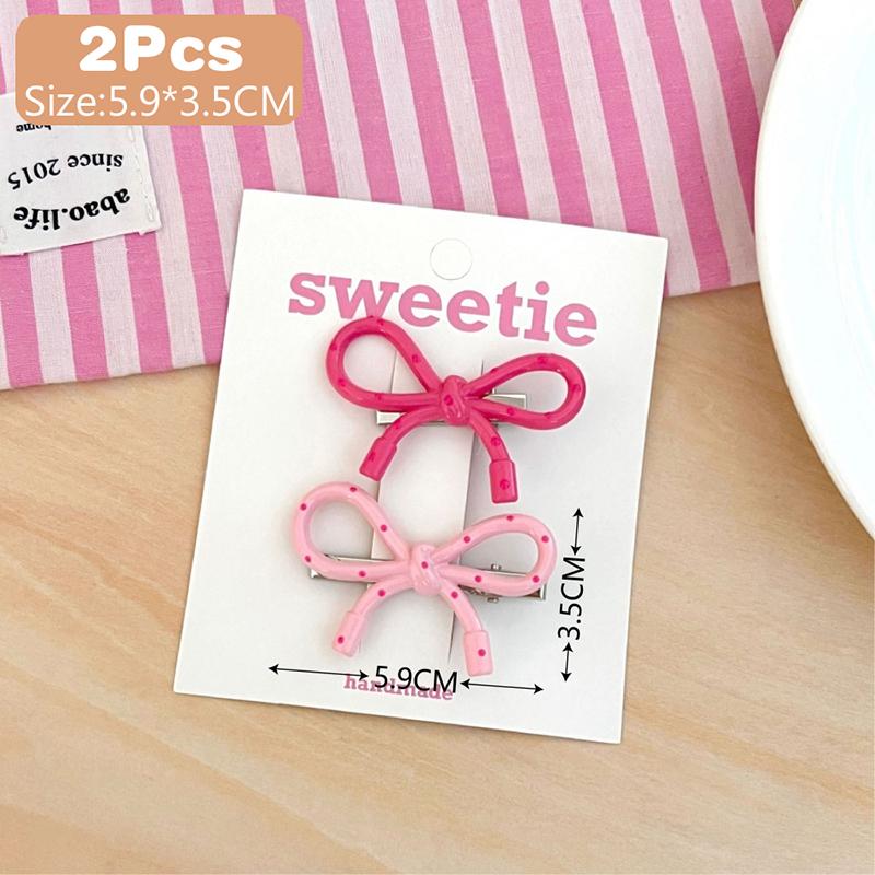 2Pcs Cute  Bowknot Hairpin For Women Girls Sweet Versatile Hair Accessories Headwear Diy Hair Styling Tools Gifts