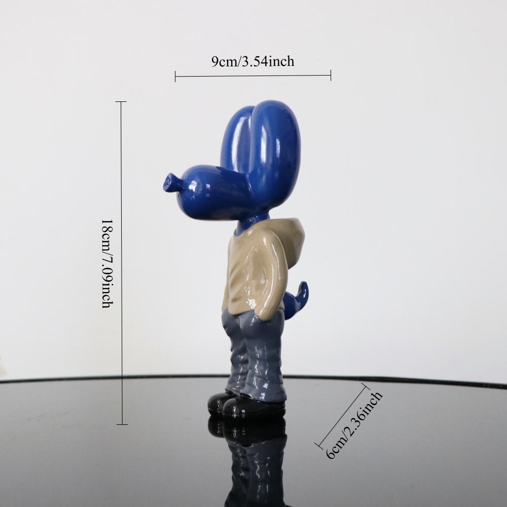 Resin Insert Pocket Balloon Dog Figurines Street Art trend Doll Ornament Fashion Indoor Home Office Desktop TV Cabinet Decor