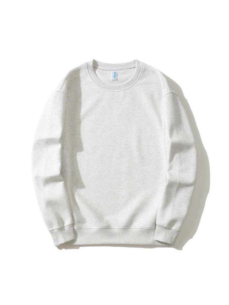 Autumn/Winter Round Neck Solid Color Loose Fit Drop Shoulder Hoodie