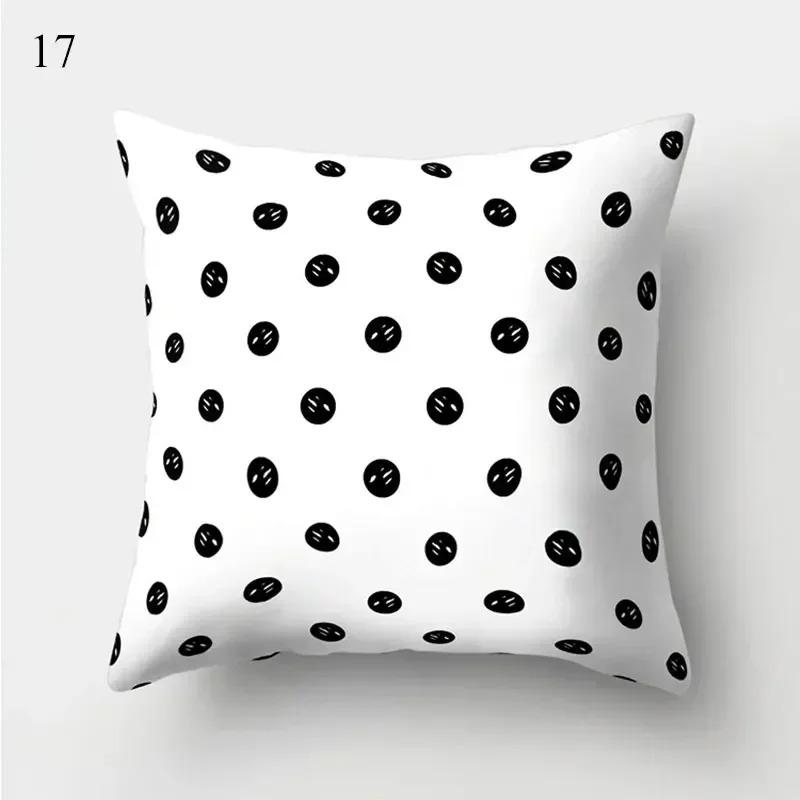 Black and White Geometric Cushion Cover Pillowcase Home Decoration Suitable for Bedroom Sofa Car