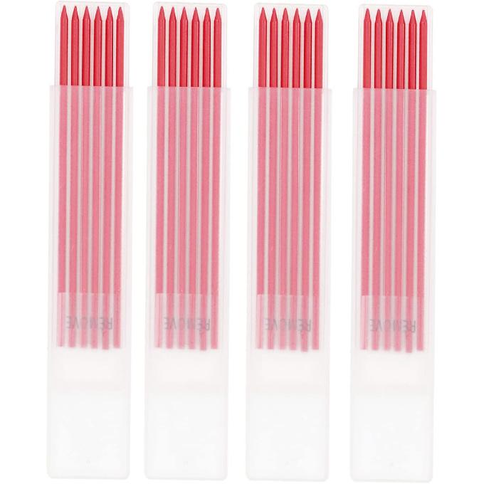 24Pcs Carpenter Pencil Refill 2.8mm Graphite Woodworking Solid Pencil Refills for Drawing Marking(Red)