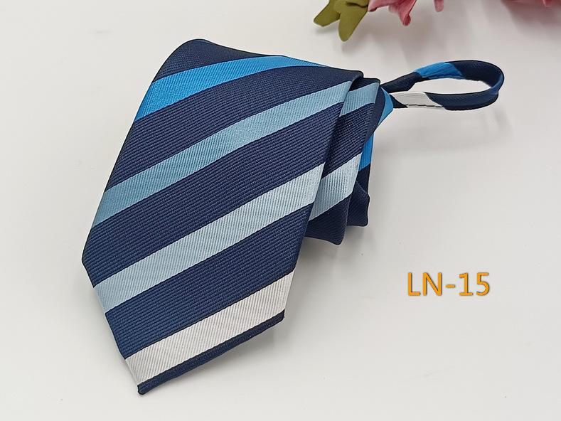 Men's Professional Striped Jacquard Zipper Tie, 7cm