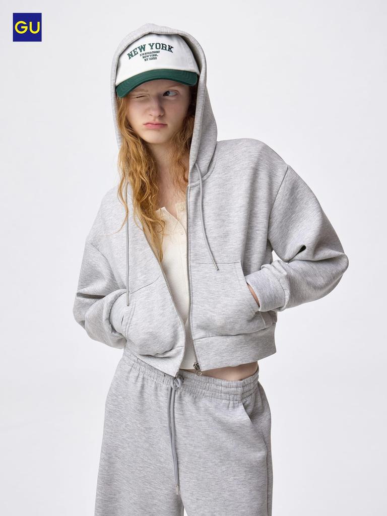 Uniqlo Gu Puff Sweatshirt Full Zip Hoodie