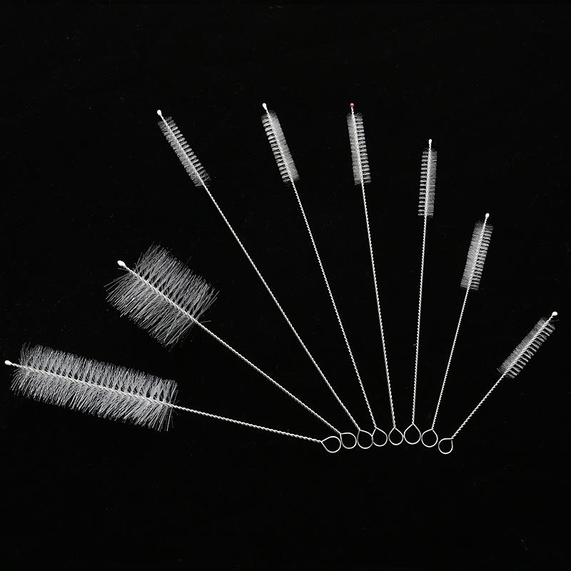 304 Edelstahl Babyflaschen- und Strohhalm-Reinigungsbürste mit Nylonborsten - Langer Griff