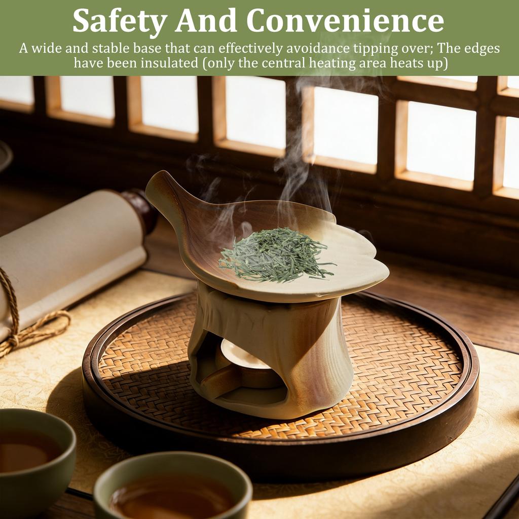 Ceramic Aromatherapy Stove Cedar and Herb Burner Ceramic Candle Incense Burner Flower Grass and Essential Oil Aromatherapy Stove