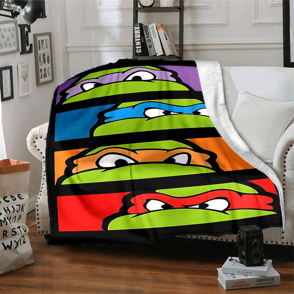 1ks Želvy Ninja Flanelová deka HD potisk Lehká měkká teplá Celoroční deka na pohovku, postel, cestování, kempování Lze prát v pračce
