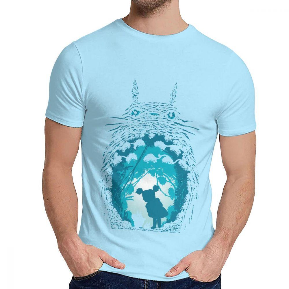 Round Neck My Neighbor Totoro Tees Hayao Miyazaki Tee Shirt Summer Men Cotton Top Tee Hot