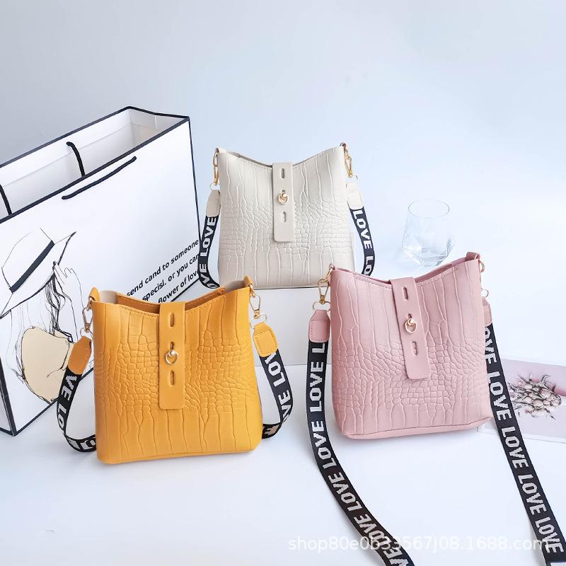 Crocodile Pattern Bucket Bag Women Bags2025 New Korean Version Trendy Bag Women