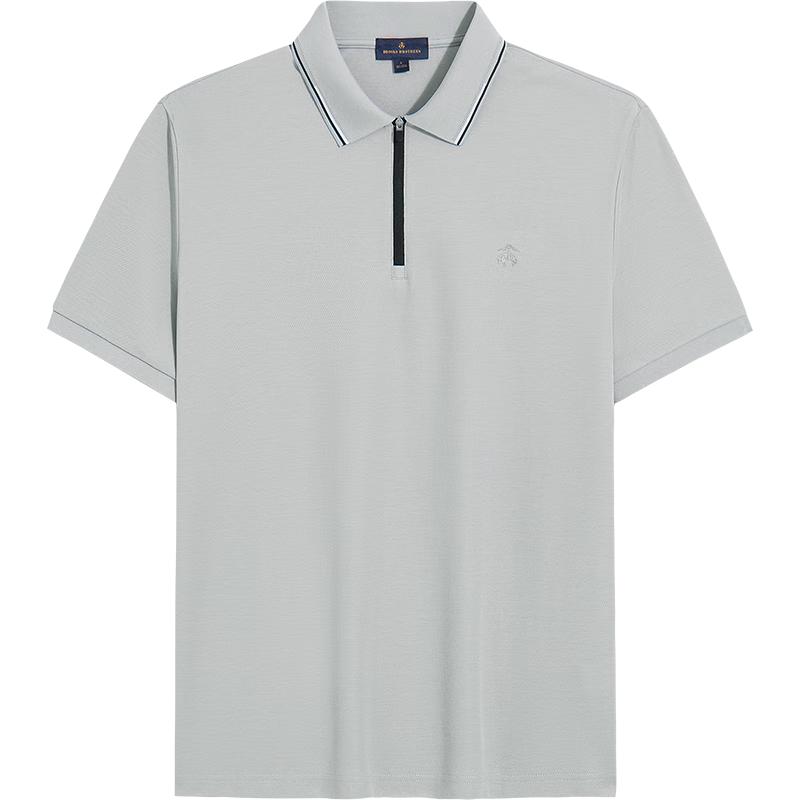 BrooksBrothers Men s Cool-Touch Colorblock Zip Polo Shirt S