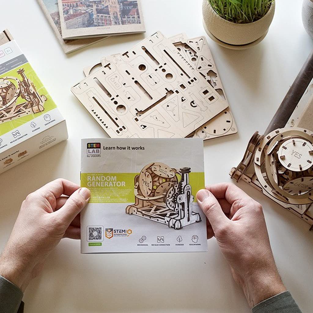 Ugears STEMLAB Random Generator Wooden Puzzle Educational Learning Craft Kit AR No Glue or Tools Required