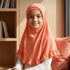 Crinkles Texture Girls Neck Shawl Breathable Children Islamic Headscarf  Kids Hair Cover