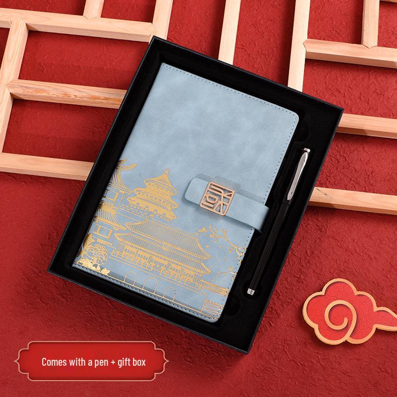 Chinese Style Custom Logo Notebook & Gift Box Set for Business and Cultural Events