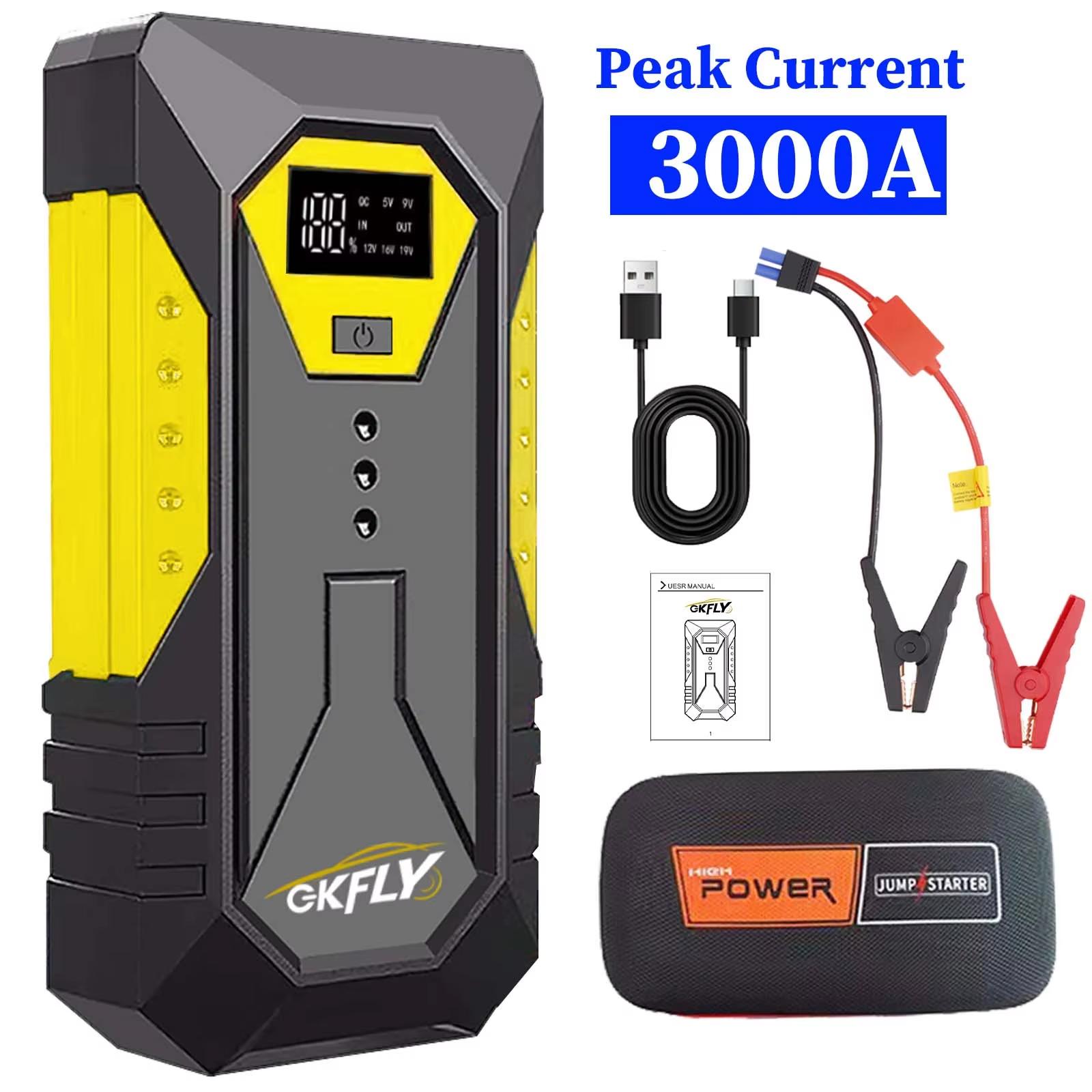 GKFLY Jump Starter Power Bank 3000A/4000A Portable Car Battery Starter For 12V Car Emergency Booster Starter Starting Device 3000A