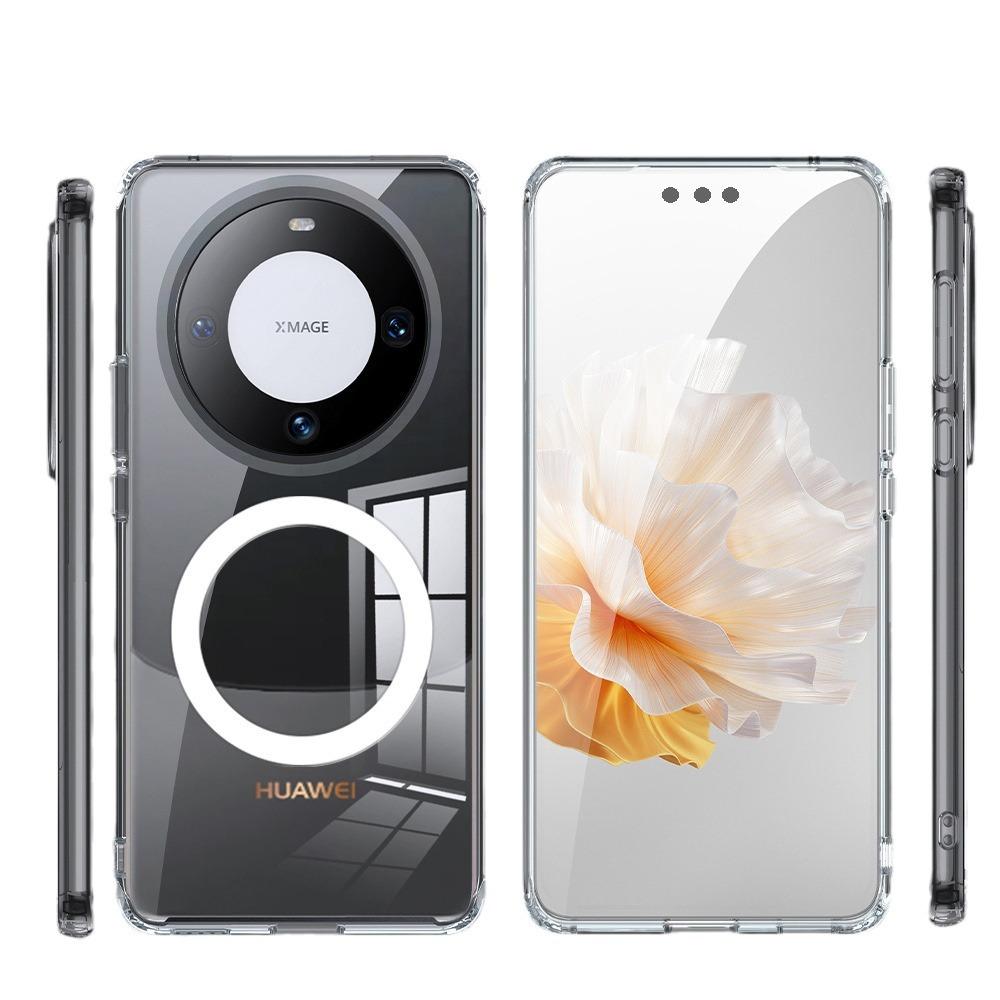 Suitable for Huawei Mate60pro Mobile Phone Case Matte Mate60 Magnetic Suction Anti-fall Magnetic Suction Transparent Simple Protective Case