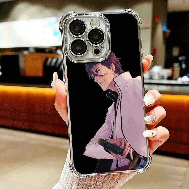 

Bleach Aizen Sousuke Plating Phone Case For Iphone 16 17 Pro Max Air 16E 14 15 Plus 12 13 Mini Anti-Fall Airabag Cover iPhone 13 Mini