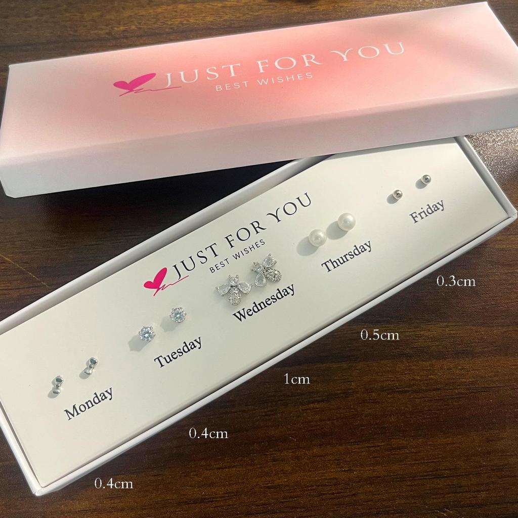 Weekly Gift Box: Star, Moon, Butterfly & Flower Bow Stud Earrings for Girls