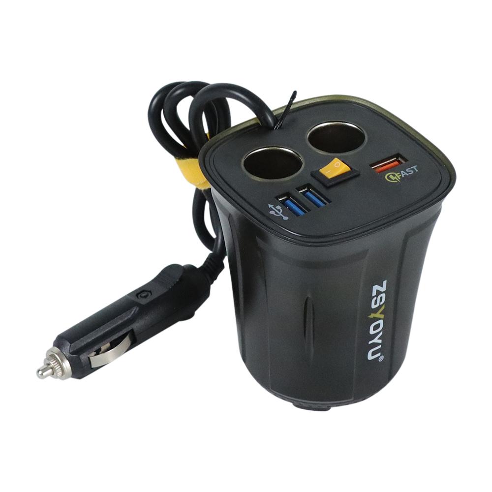 

Автомобильное зарядное устройство, адаптер-разветвитель для прикуривателя, 2 гнезда, 80 Вт, QC3.0, быстрая зарядка, USB, 4,2 А, подстаканник, вольтметр, выключатель светло-желтый
