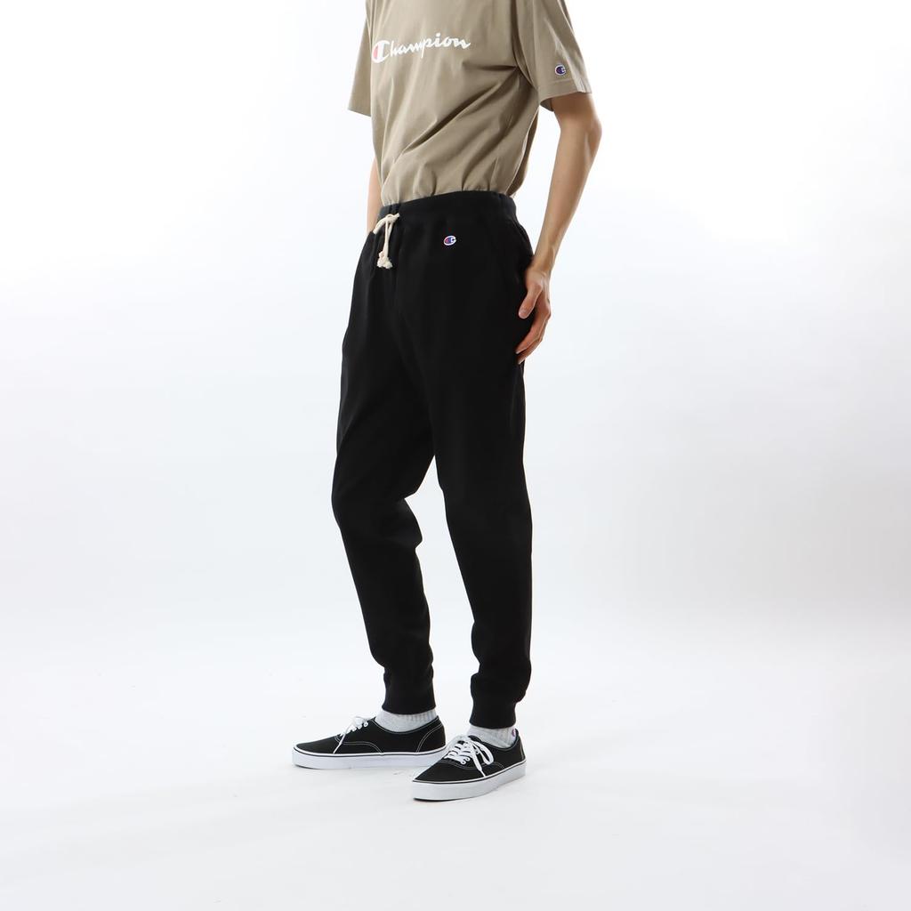 Bottoms COTTON USA One Point Logo Long Pants Basic Black [Champion] C3-Z212 Men's