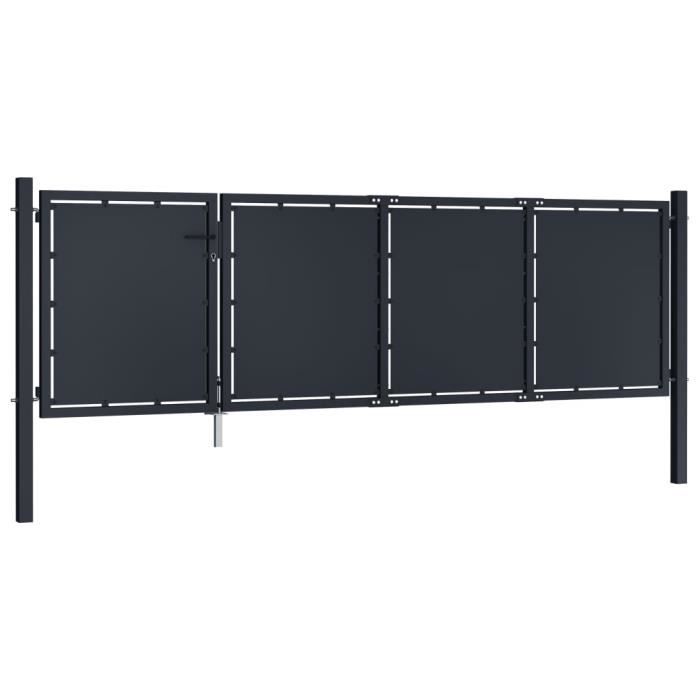 Portail de jardin - VIDAXL - Acier - 350x100 cm - Anthracite - Battant