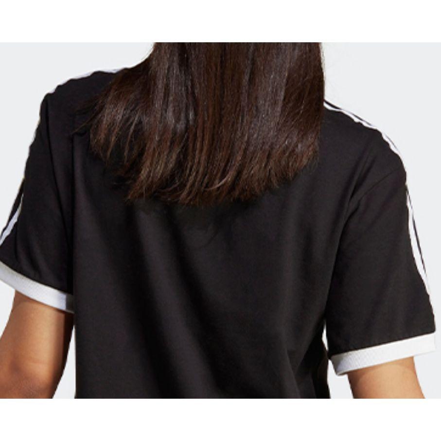 Adidas Originals Adicolor Classics Brand Logo Three Stripes Sports Casual Short Sleeve Round Neck T-Shirt Women Tops Black IB7407