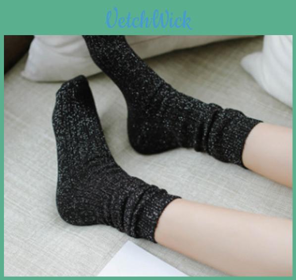 Elegante Herbst-Winter-Damensocken mit Lurexfäden, bequem sitzend