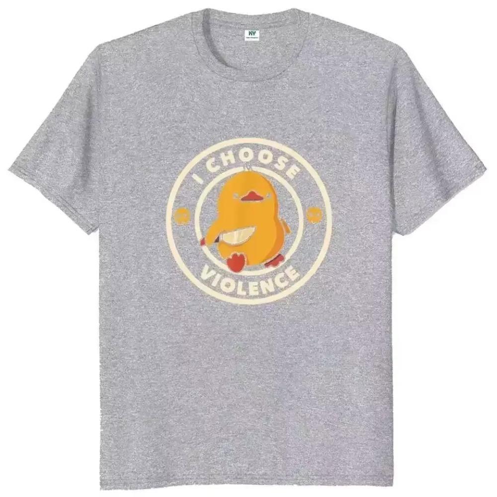 Vybírám Násilí Tričko Vtipný Kachní Humor Slogan Streetwear Oversized Ležérní 100% Bavlna O-výstřih EU Velikosti Trička