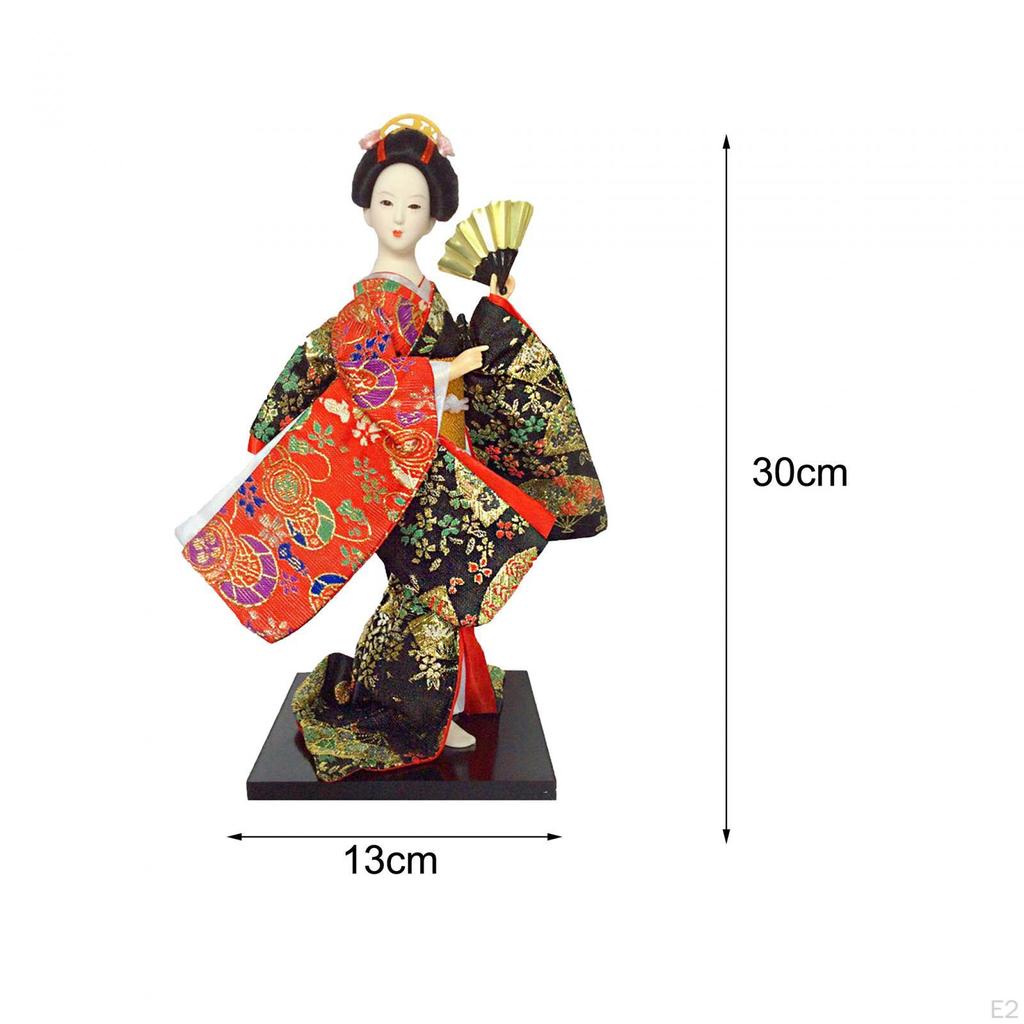Ethnische japanische Geisha-Puppen, Kimono, 30,5 cm, Dekor, Ornament, Mädchen-Statue, Skulptur für Tisch