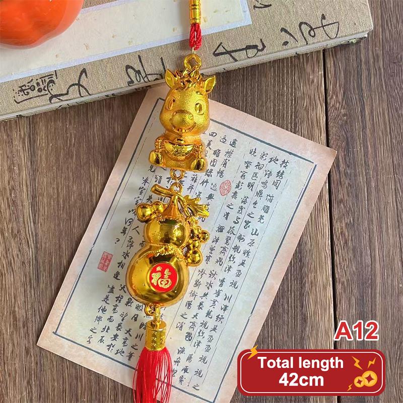 2026 Year Of The Horse Wall Hanging Ornament  Year Lucky Decoration Housewarming Green Plant Potted Small Pendant Gifts