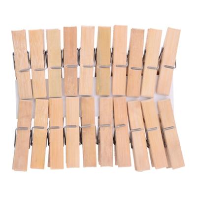 20Pcs Natural Bamboos Clothespins Bamboos Clip Weather Resistant Spring for Laundry Home Craft and Kitchen Use