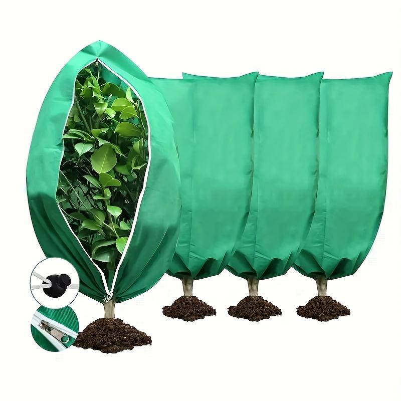 4er-Pack Winterpflanzenschutzhüllen Frostschutz mit Reißverschluss Kordelzug für Outdoor-Topfpflanzen Strauch Baum Kaltwetter Frostschutzdecken