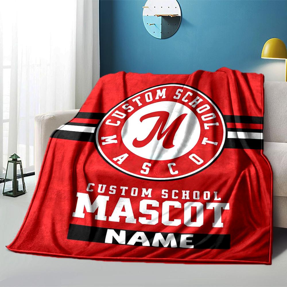 Custom School Mascot Name Home Customize Your Name Blankets Comfortable Soft Lightweight Allseason Multipurpose Blanket For Picnics Sofas Offices Beds