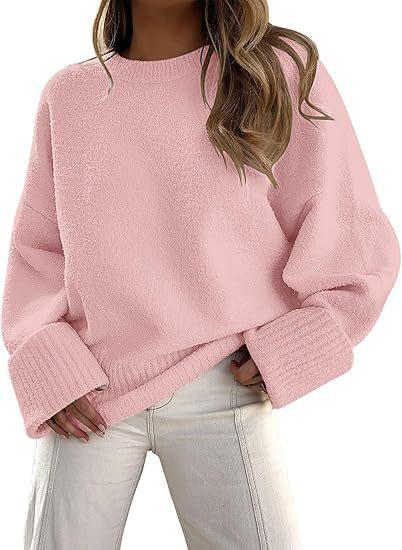 Knitted Autumn and Winter European and American Versatile Street Style Round Neck Pullover Loose Women's European Certification