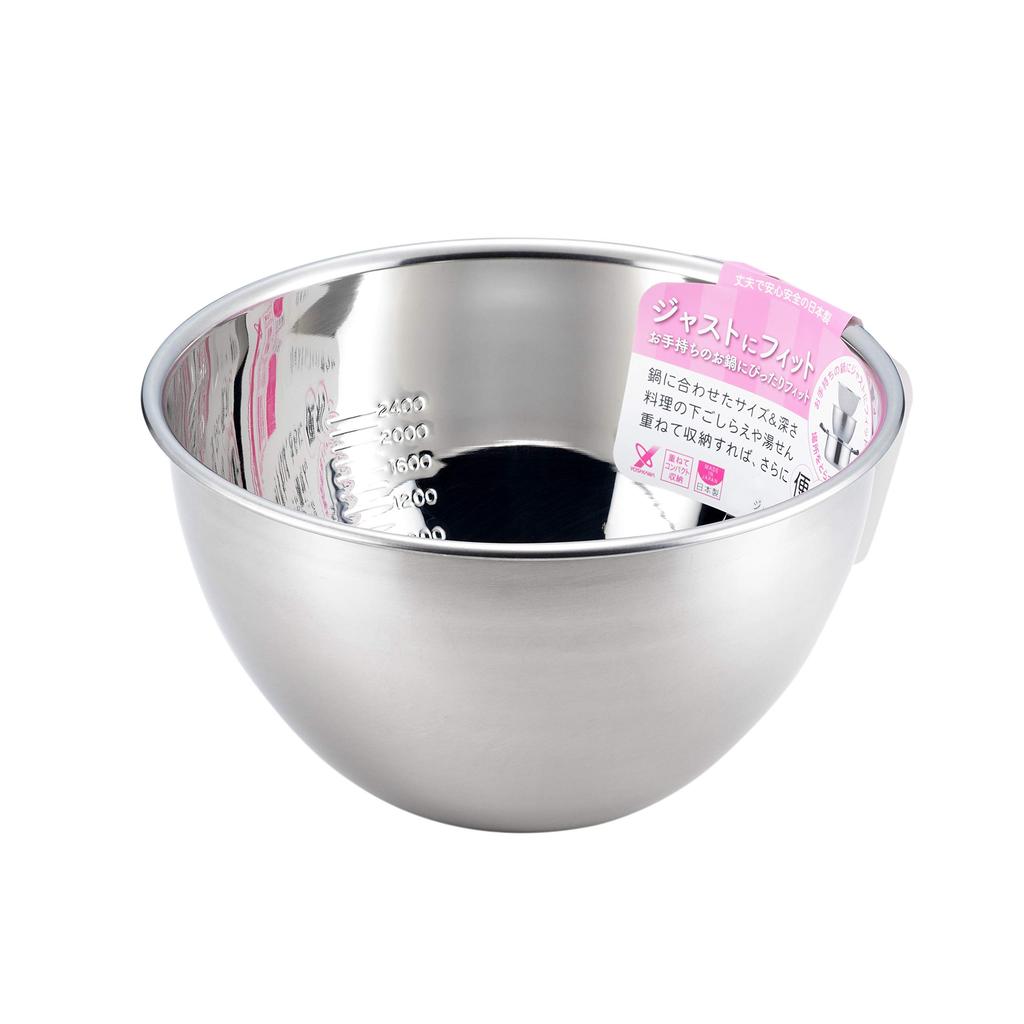 Yoshikawa Stainless steel ball 24cm Made in Japan Perfect fit Gift wrapping specification SJ1396 (with scale)