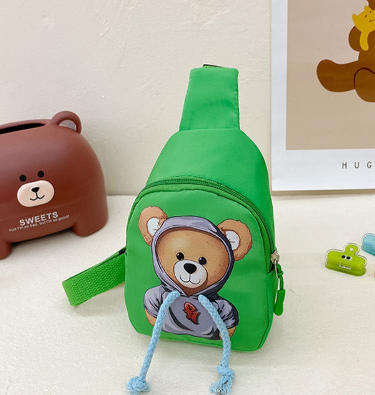 Teddybjørn miniveske skulderveske barneskoleveske mobiltelefonoppbevaring kryssveske