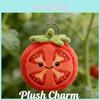 Plüsch-Tomatenscheiben-Schlüsselanhänger mit Stickerei-Design für Geschenk und Taschendekoration