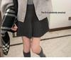 2026 Women's Gray Wool Pleated A-Line Skirt - High Waist, Spring/Autumn Collection